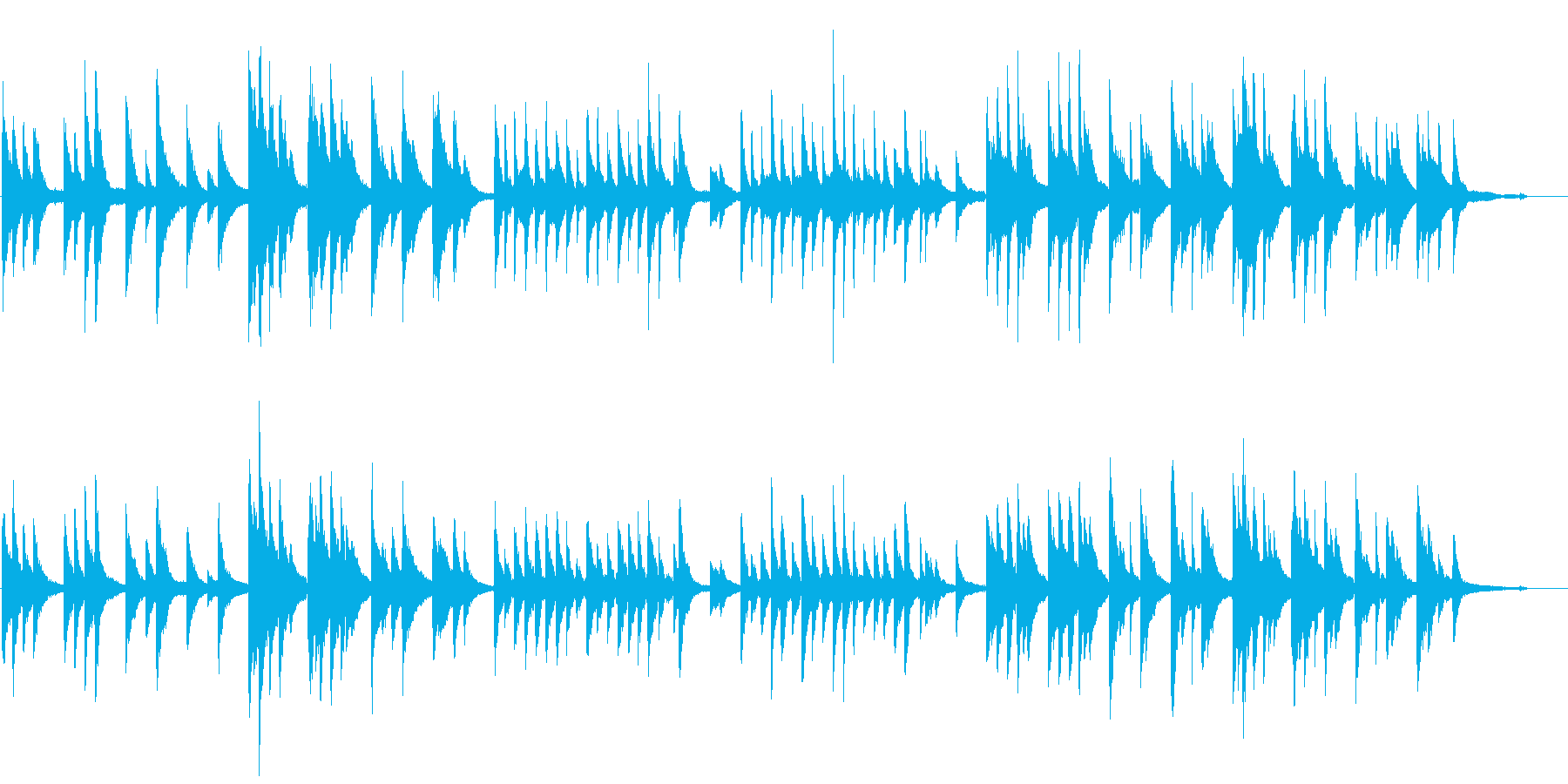 ピアノの優しい曲06の再生済みの波形