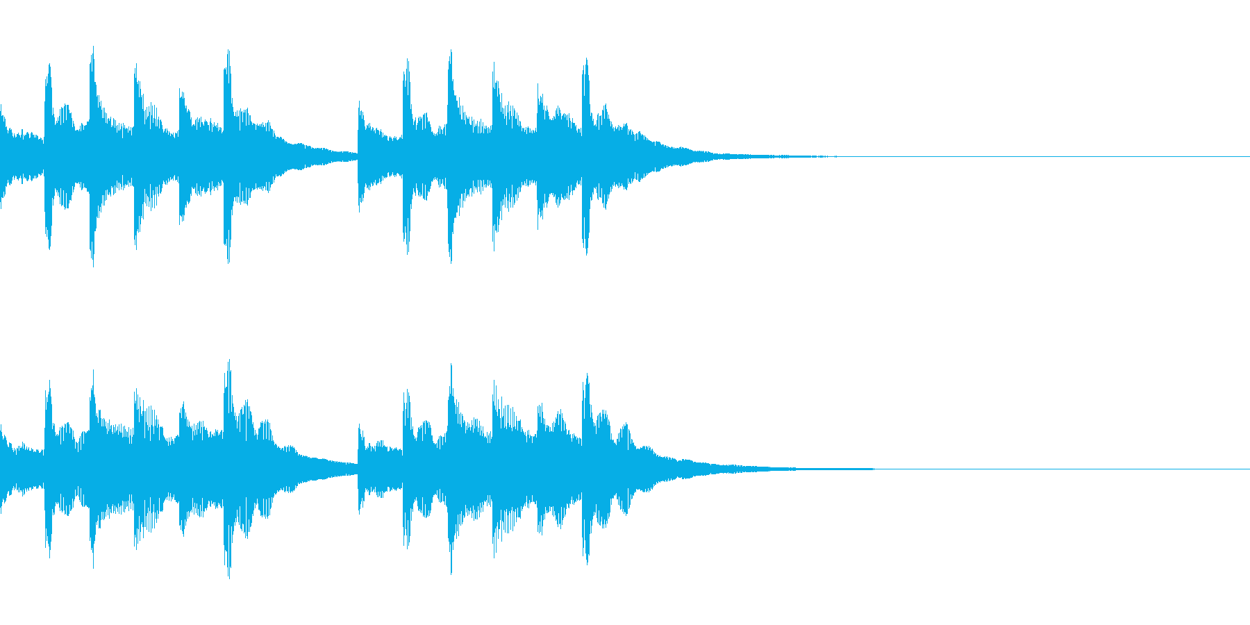 着信音、お知らせ音、アラーム音の再生済みの波形