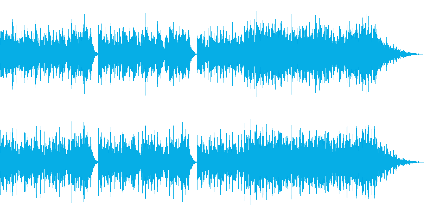 動画BGM用のピアノ曲(エレピ)の再生済みの波形