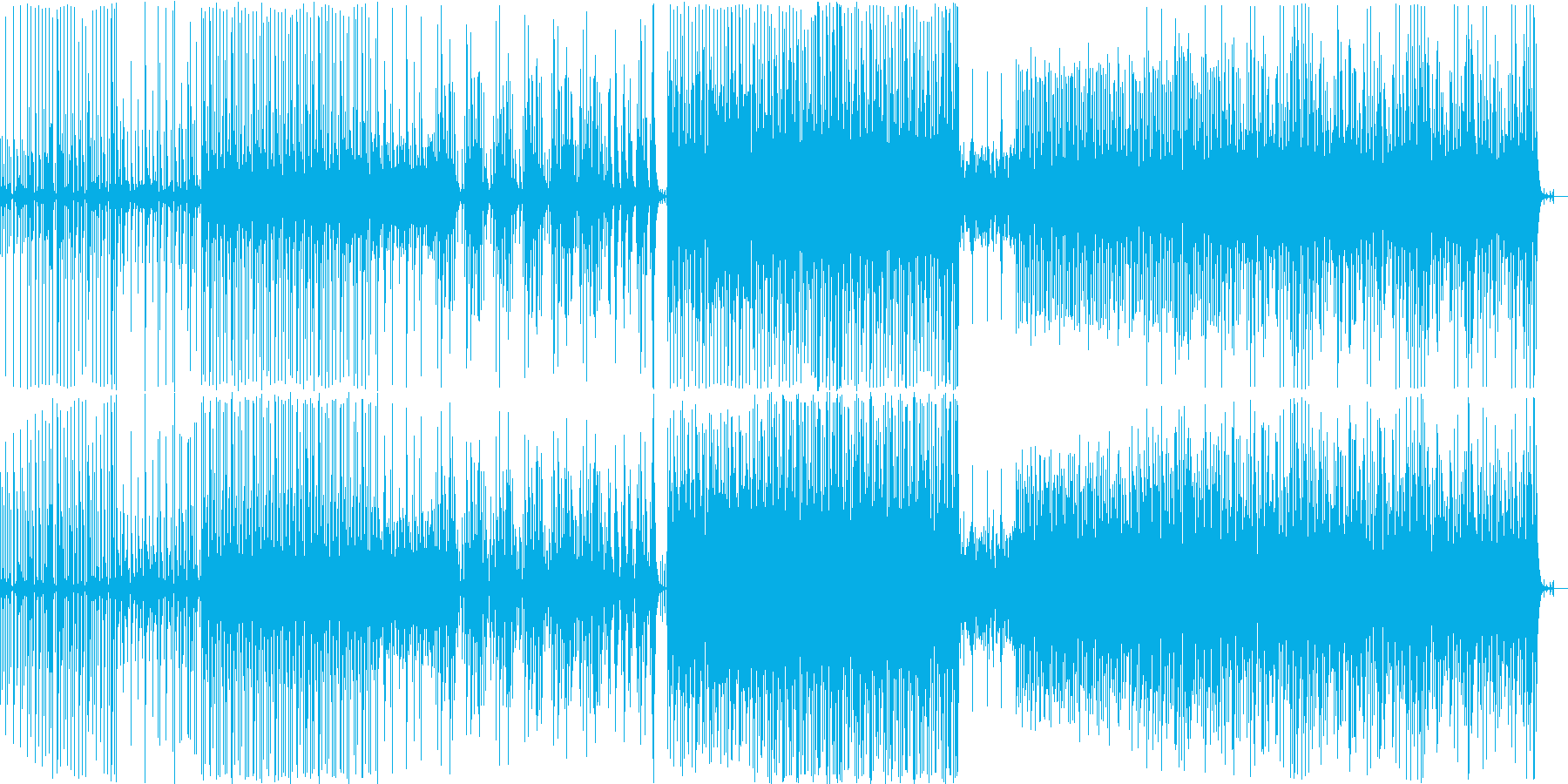 ほのぼの、爽やかなアコースティック楽曲の再生済みの波形
