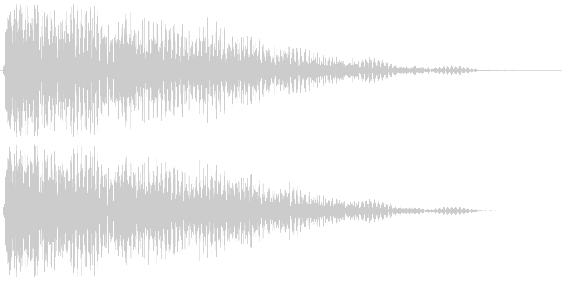 銃声音と余韻がある音の未再生の波形