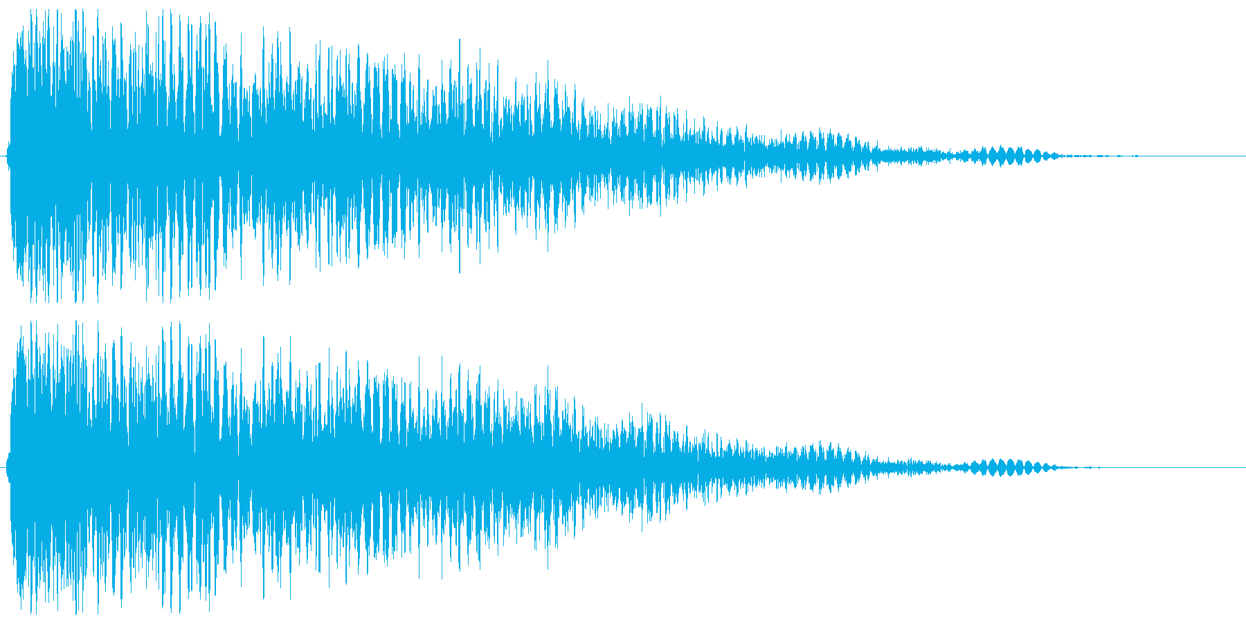 銃声音と余韻がある音の再生済みの波形