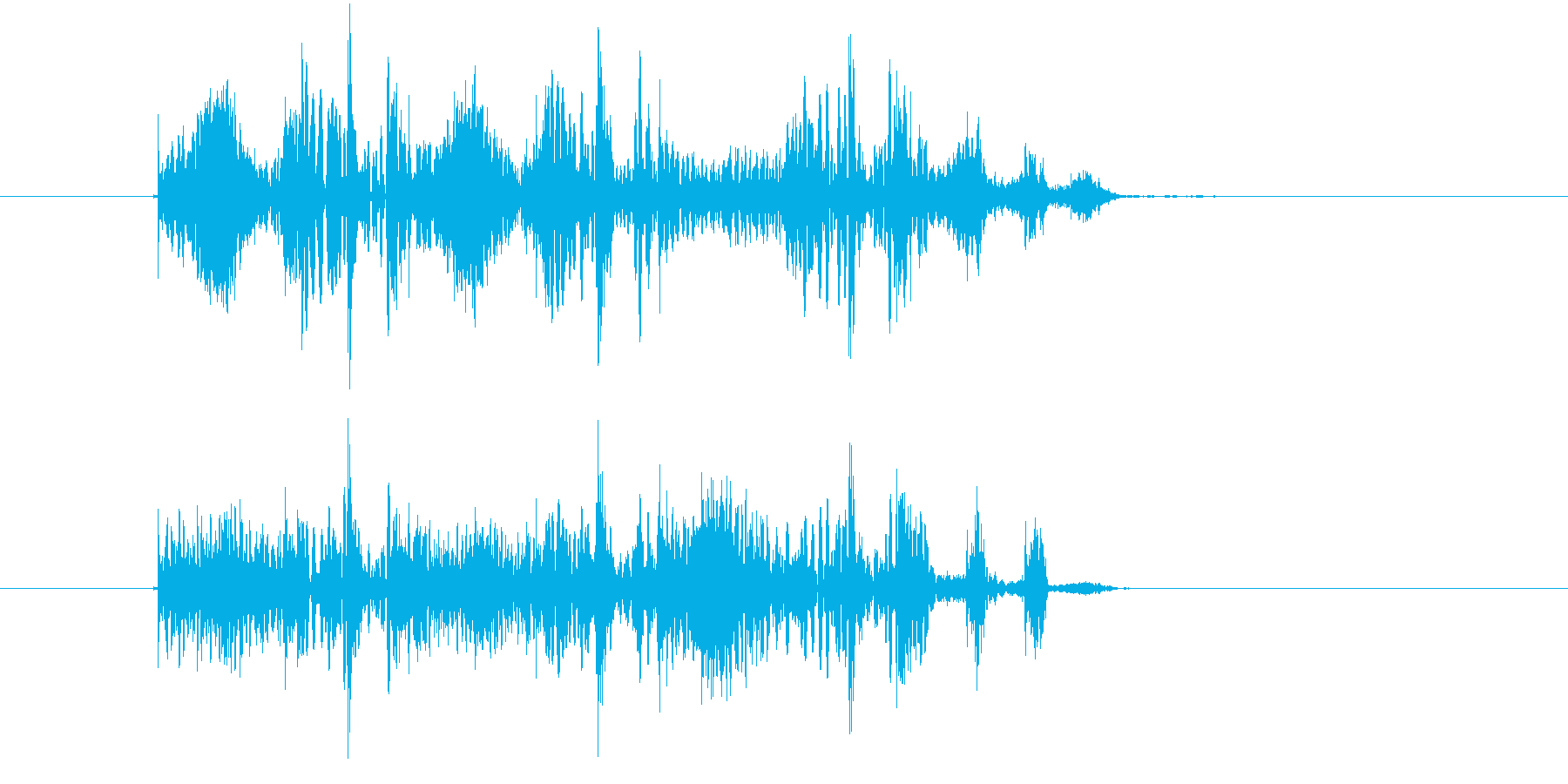 コミカルなリズム音(ゲーム、ジングル)の再生済みの波形