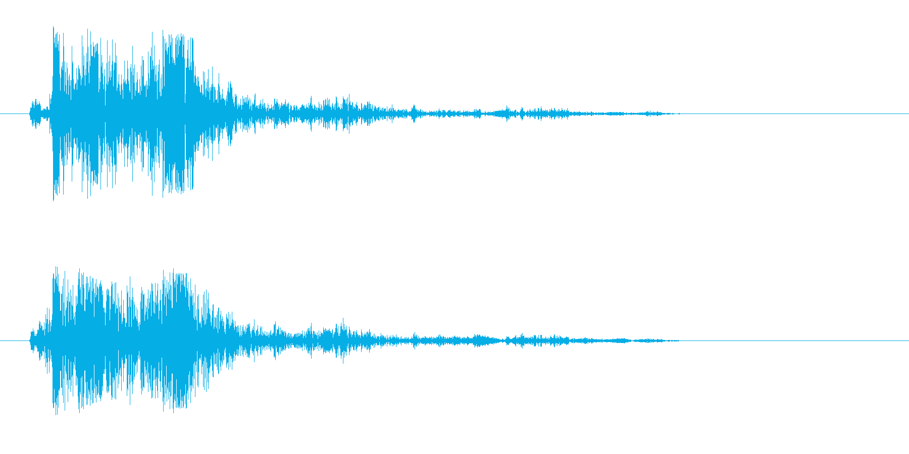 カシャッ(短く乾いた効果音)の再生済みの波形