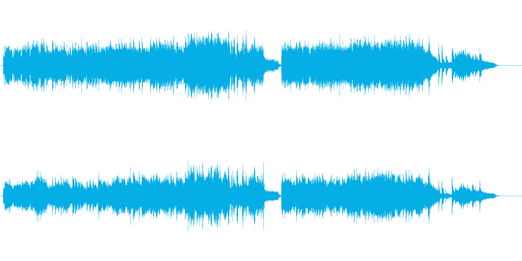 ピアノとストリングスによるロマンチック曲の再生済みの波形