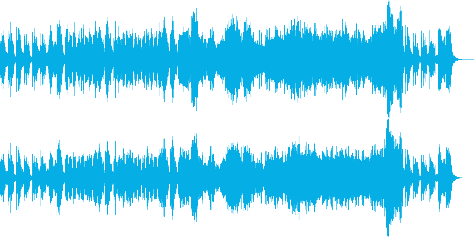 明るい雰囲気のオーケストラ行進曲の再生済みの波形