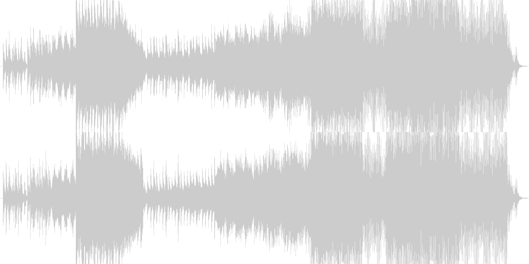 生命の誕生から進化を思わせるインスト曲の未再生の波形