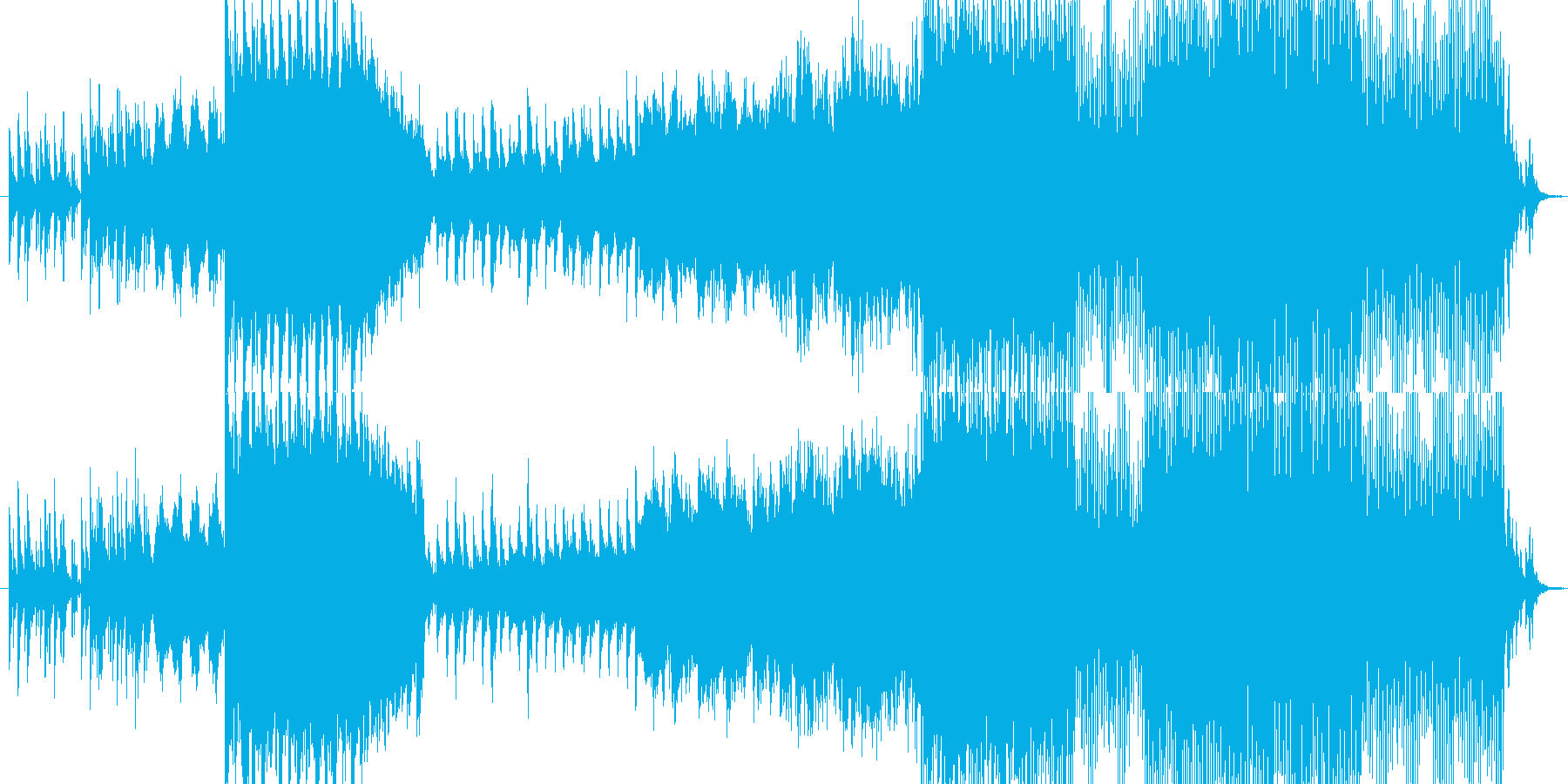 生命の誕生から進化を思わせるインスト曲の再生済みの波形