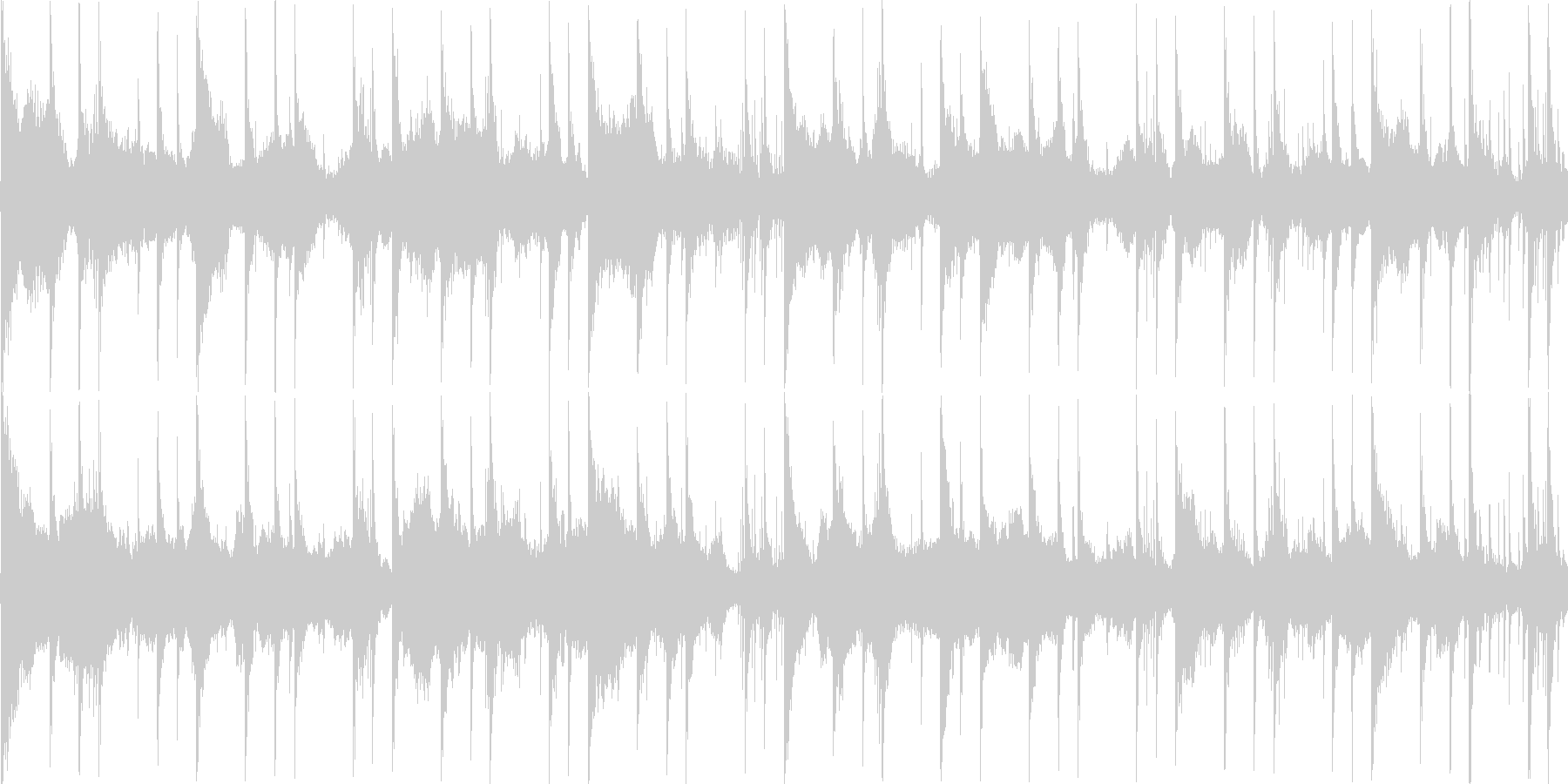 細かく刻まれたリズムをもとにした楽曲で…の未再生の波形