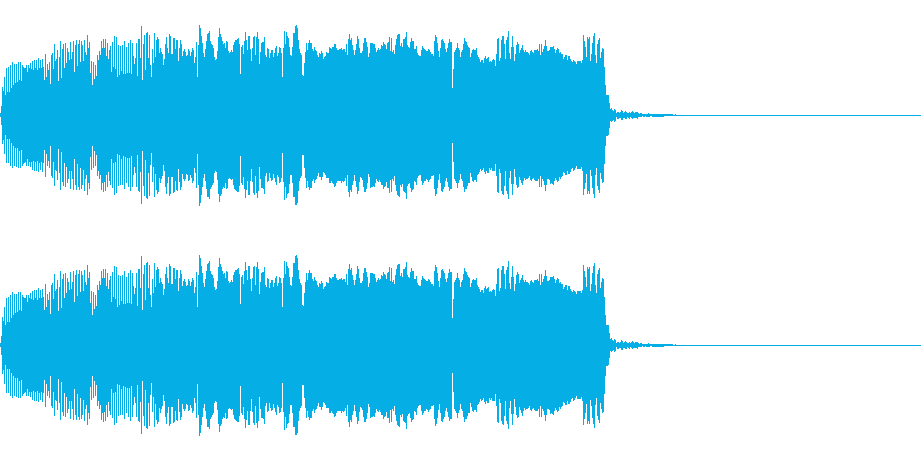 明るい響きのアラーム音(単音)の再生済みの波形