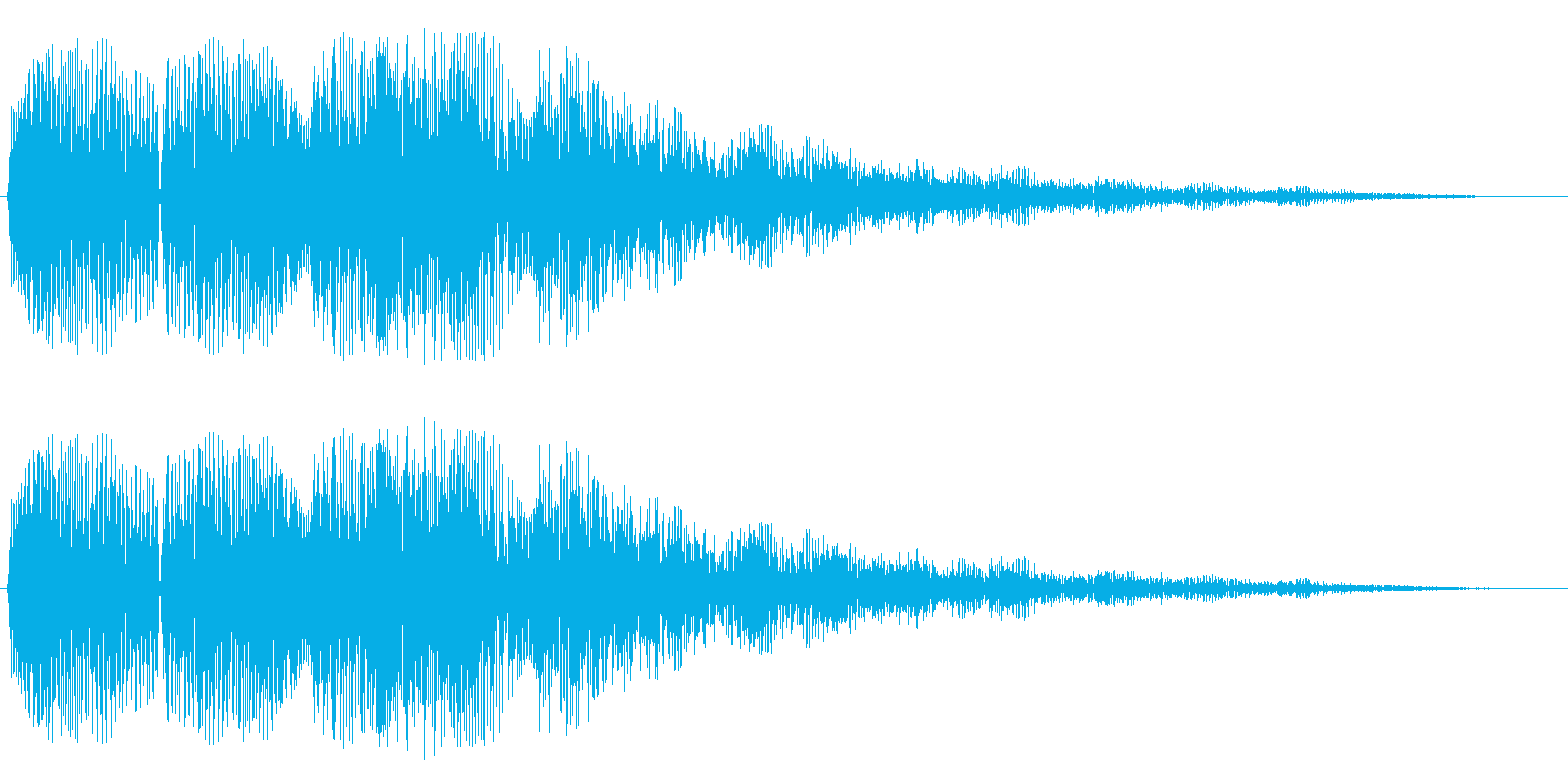 エコーあり着信音(シンセ)の再生済みの波形