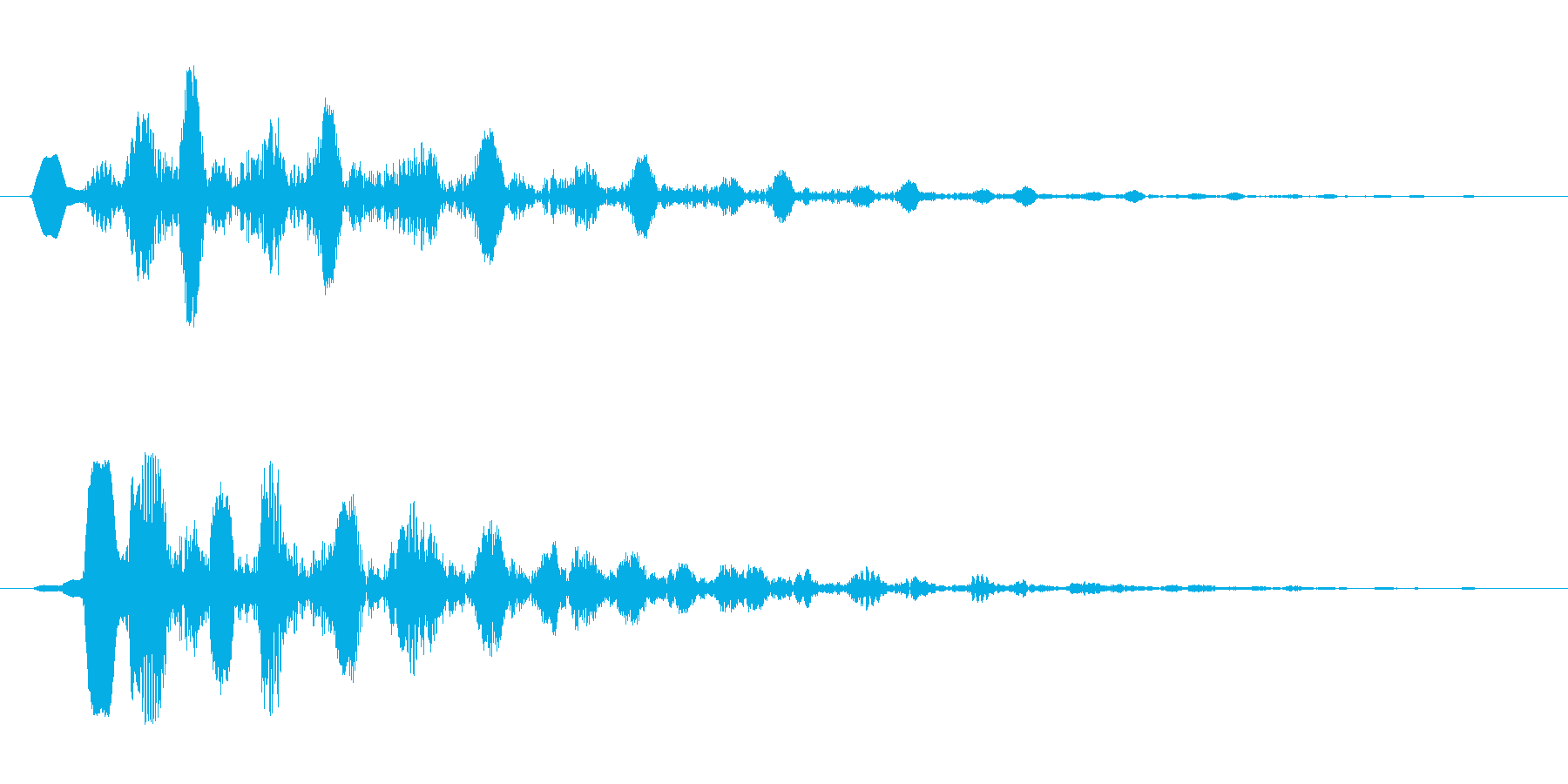 落下しているようにも聞こえる飛行音の再生済みの波形