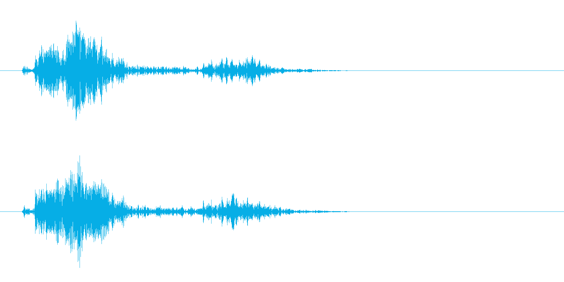 ビャッ(何かを短く弾いた音)の再生済みの波形