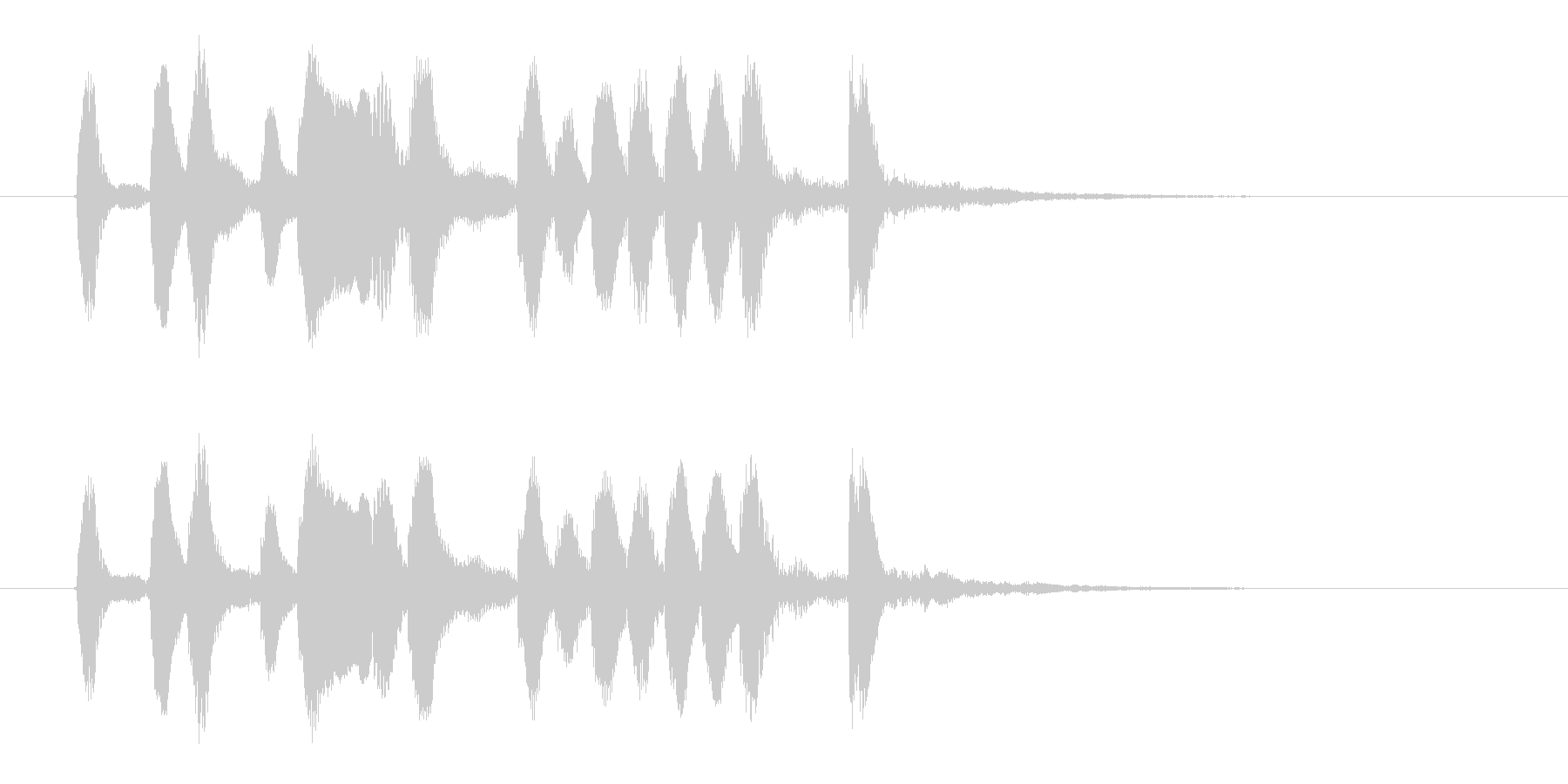 コミカルなリズム音(ゲーム、ジングル)の未再生の波形