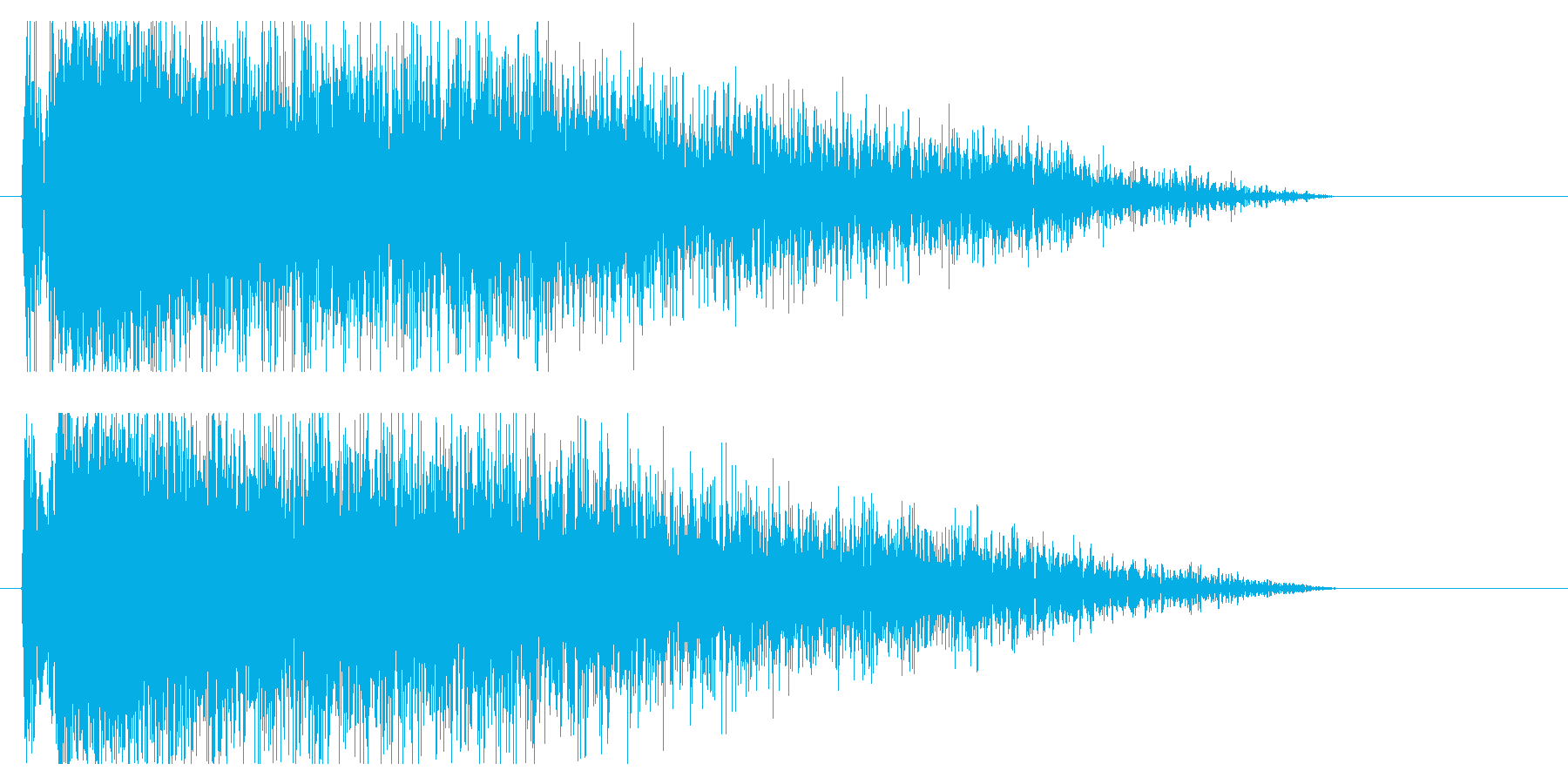 『ドカーン』クラッシュ音、爆発音、雷鳴の再生済みの波形