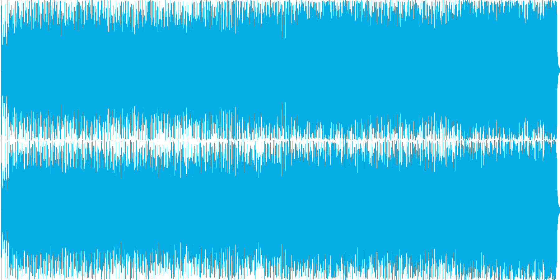 ロックと力強いストリングスが特徴のBGMの再生済みの波形
