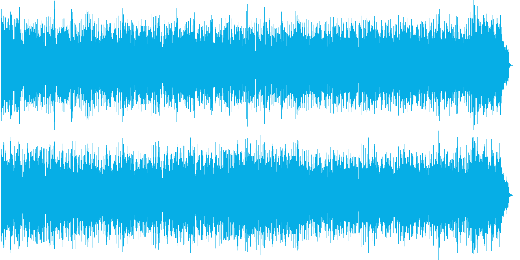 駆け抜けるような躍動感がある曲の再生済みの波形