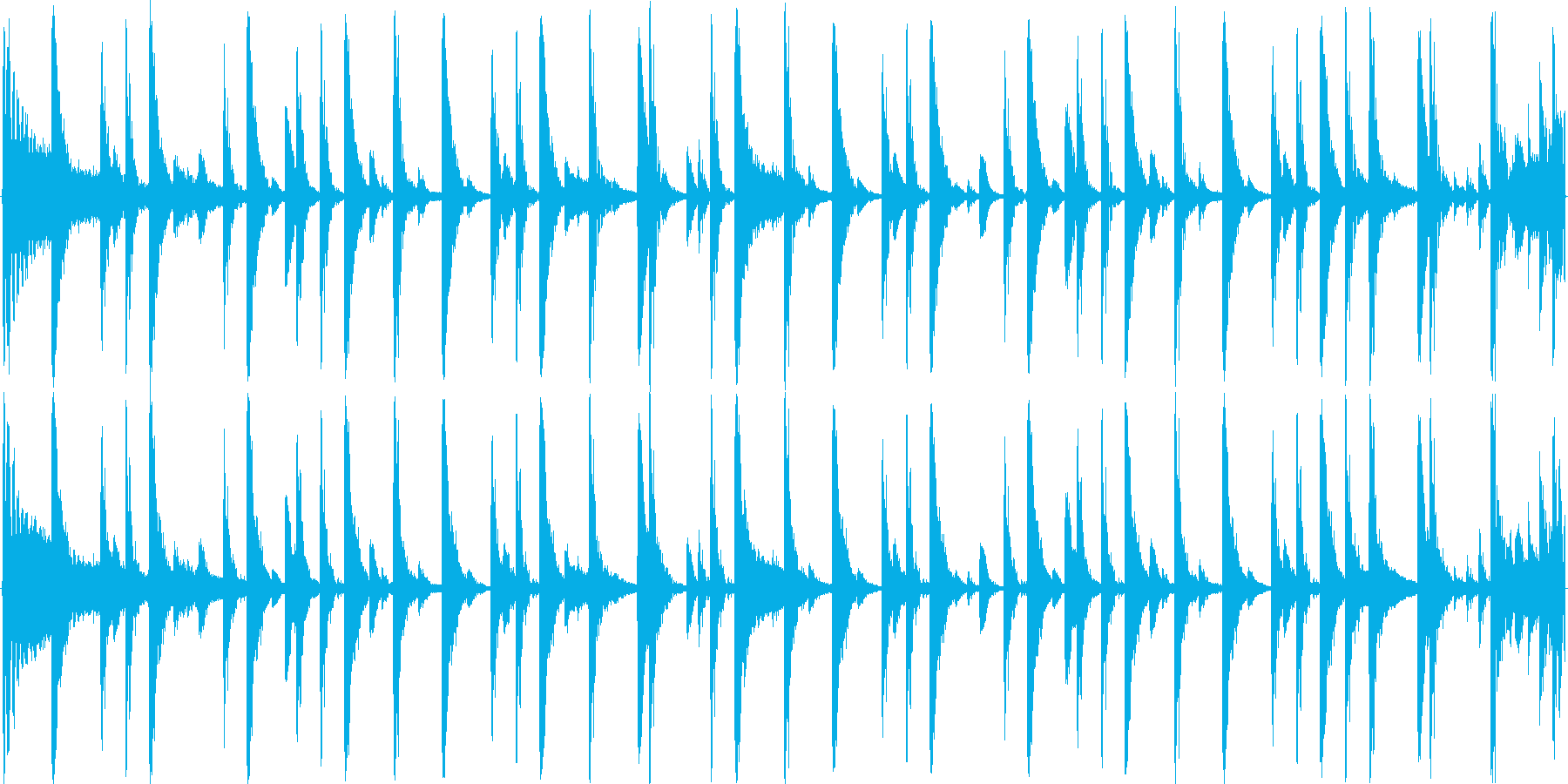 ロックのドラムをイメージした楽曲です。の再生済みの波形