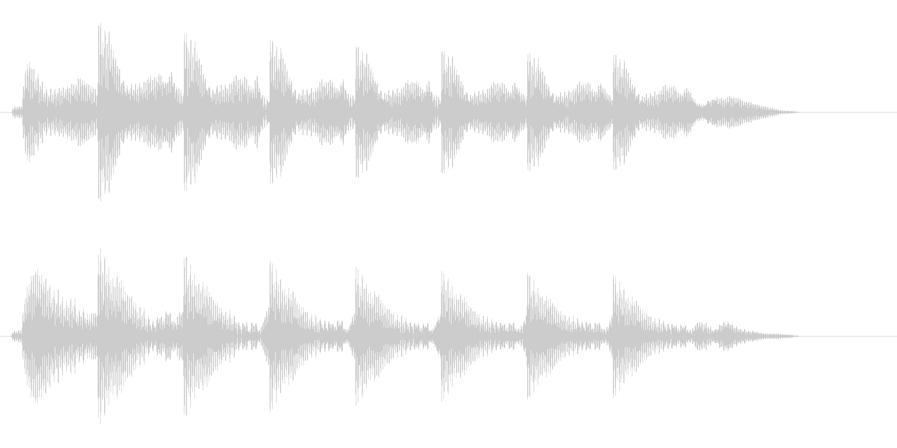 タタタタタという文字の打ち込み音の未再生の波形