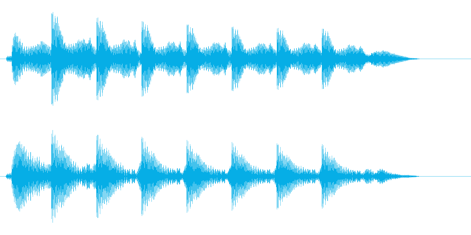 タタタタタという文字の打ち込み音の再生済みの波形