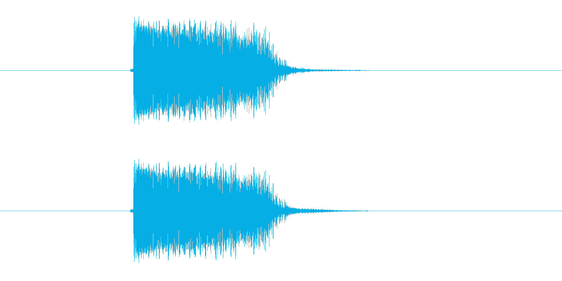 シンプルギター音(弦、弾く)の再生済みの波形
