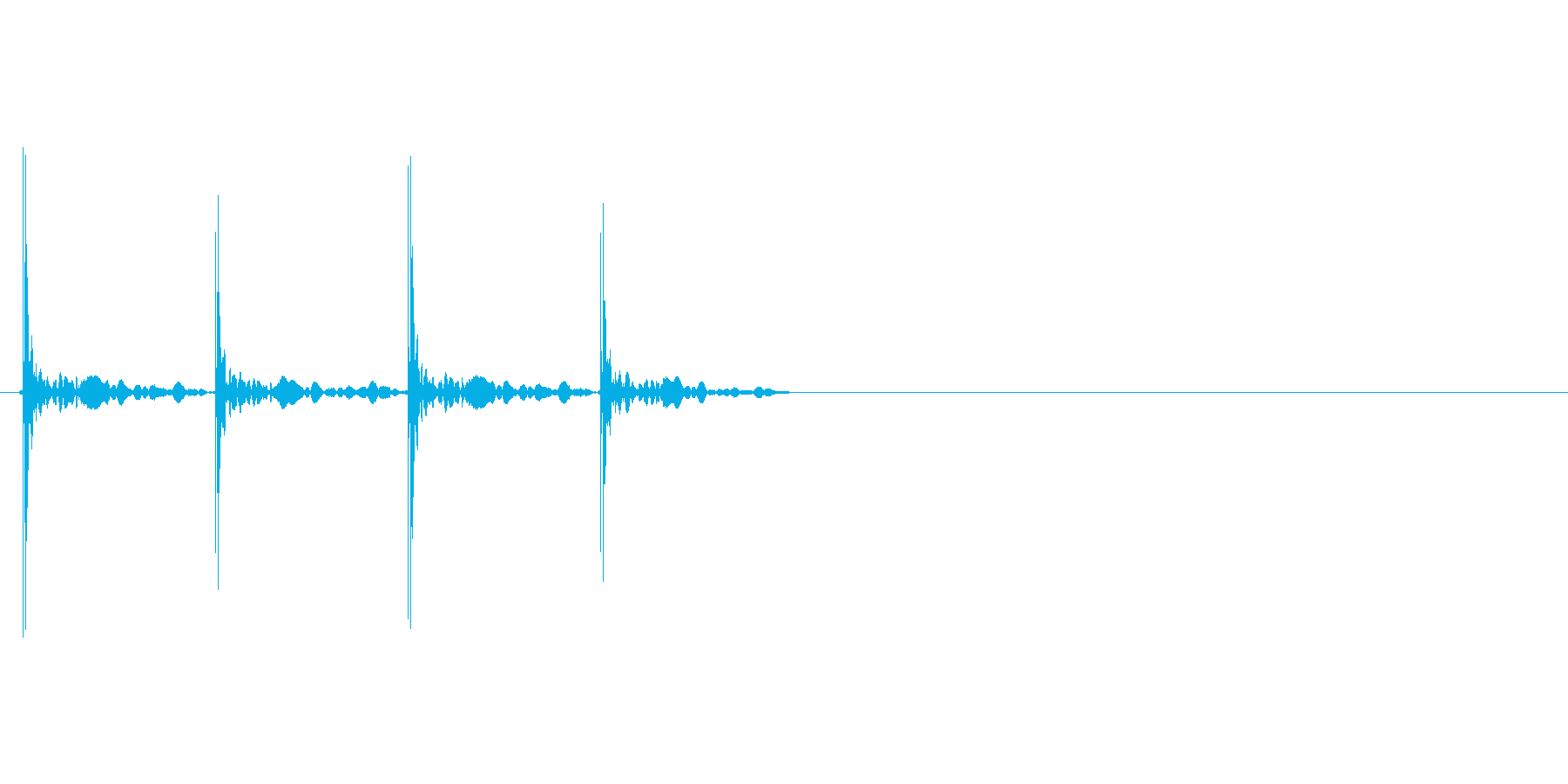 素足でちょっと走る音(タッタッタッタッ)の再生済みの波形