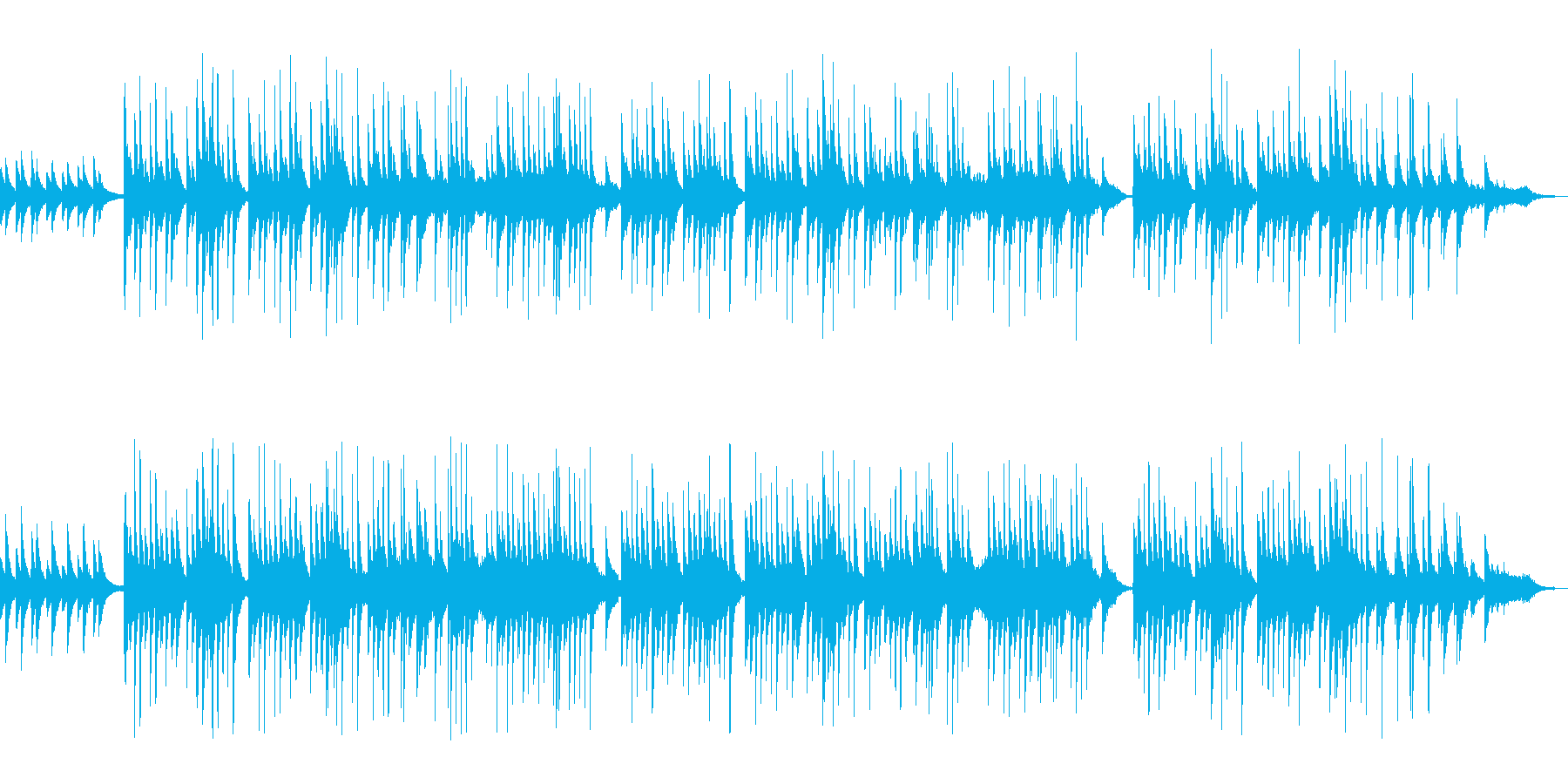 琴とピアノのワルツ曲の再生済みの波形
