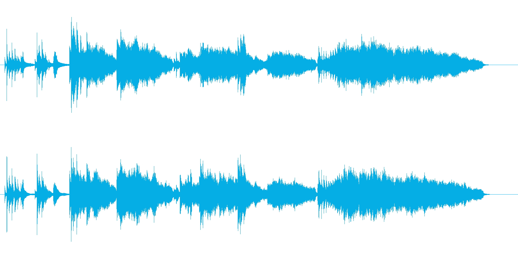 ピアノとストリングスの爽やかな楽曲ですの再生済みの波形