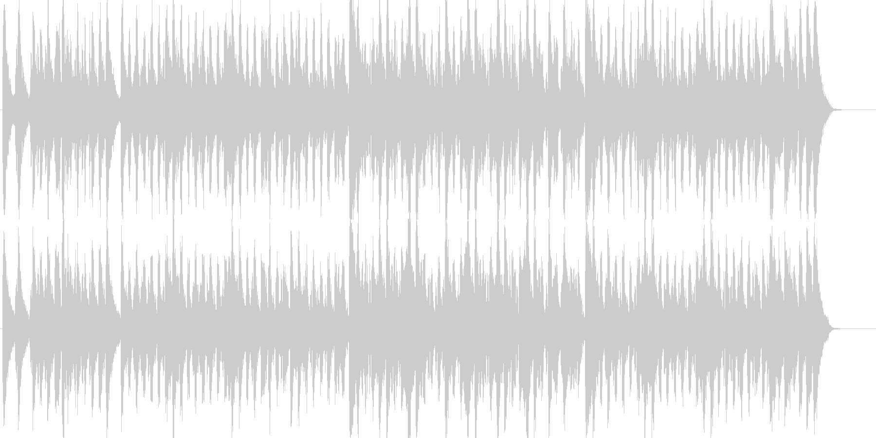行進曲風のほのぼのとしたBGMの未再生の波形