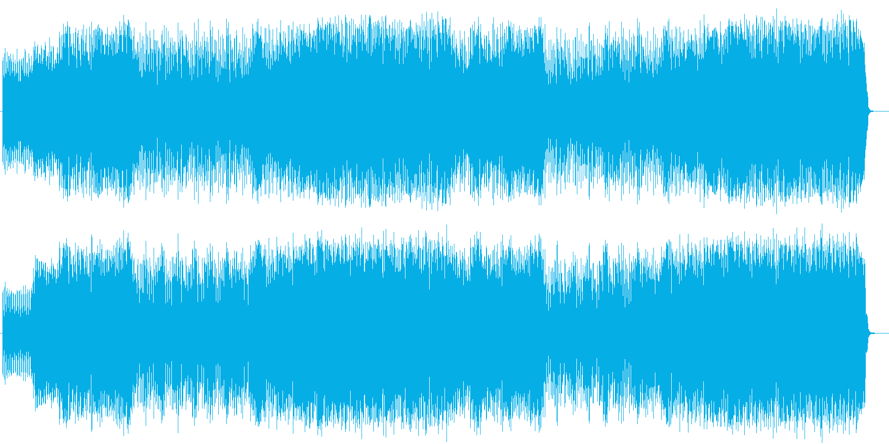 疾走感のあるロックとコミカルな曲のコラボの再生済みの波形