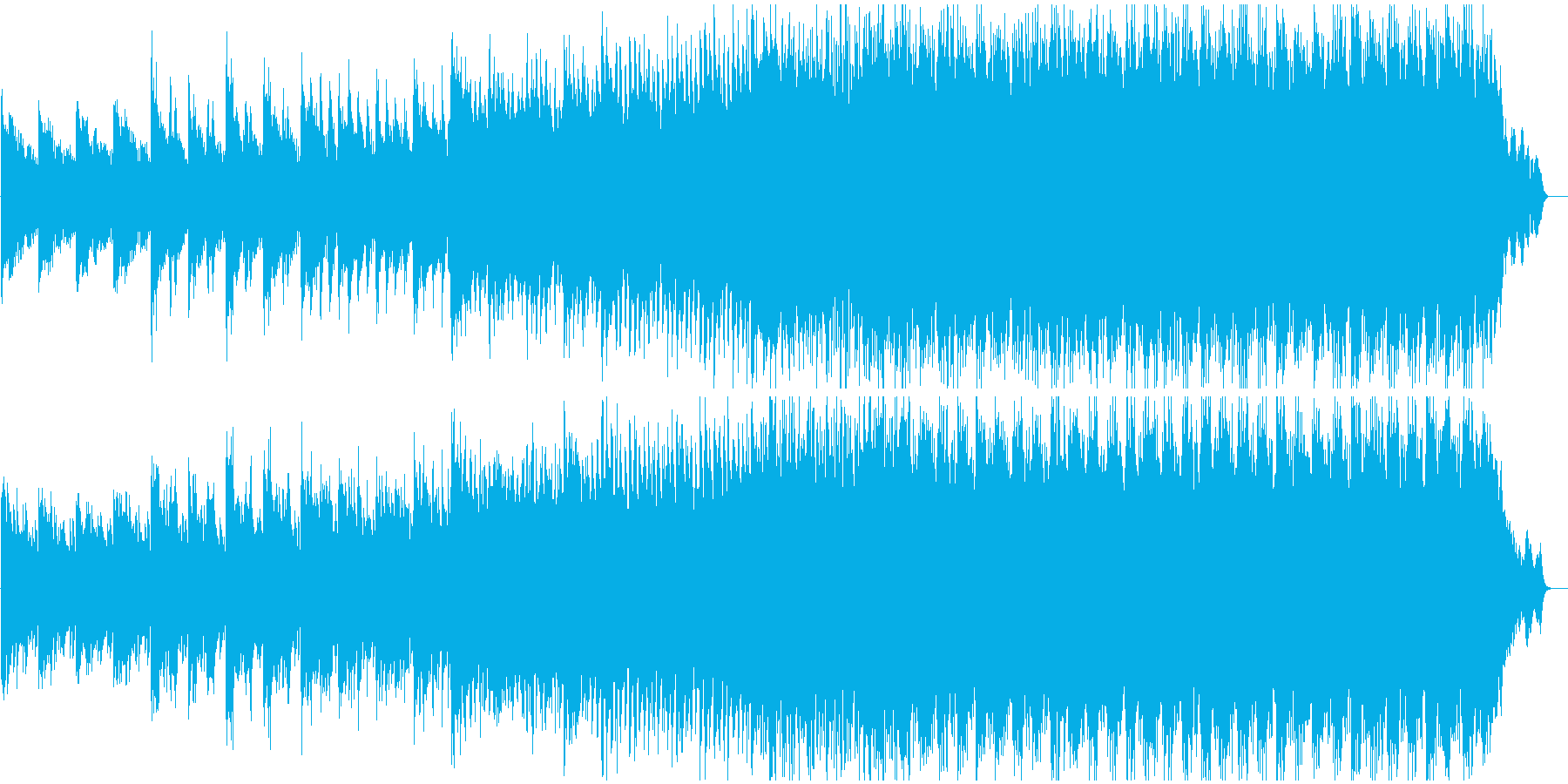 オープニングに最適な高揚感と情緒のある曲の再生済みの波形