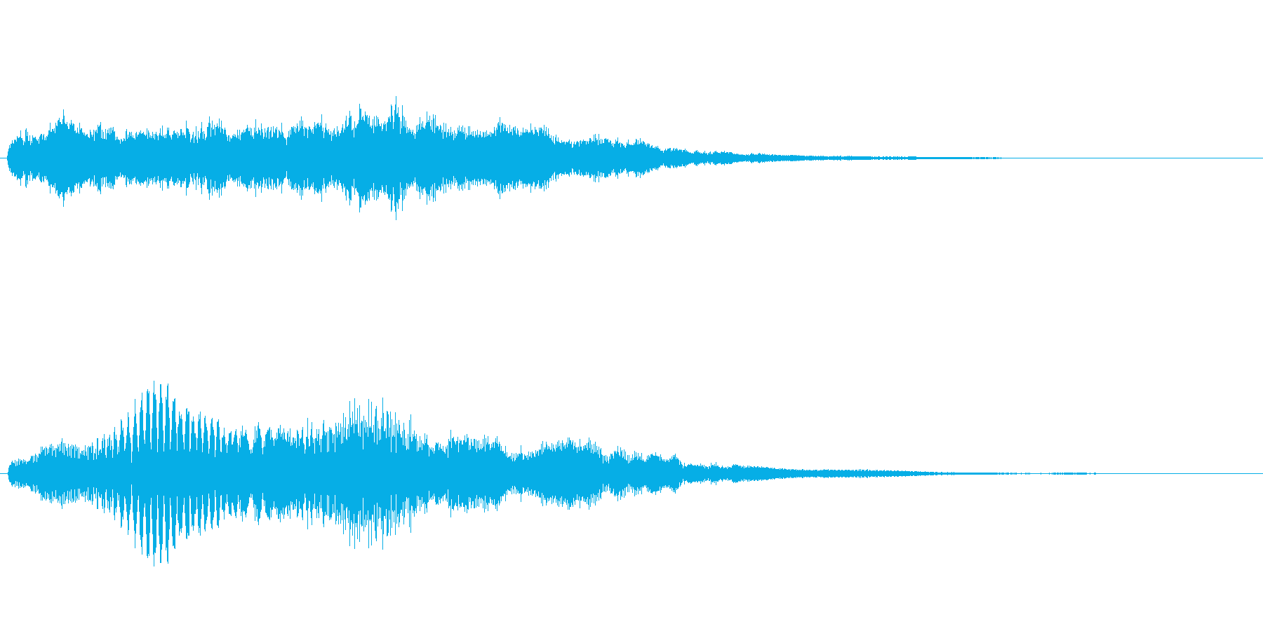 アイテム獲得やクイズで正解時の音の再生済みの波形