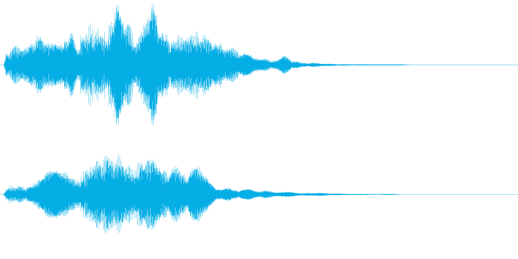 アイテム獲得やクイズで正解時の音の再生済みの波形