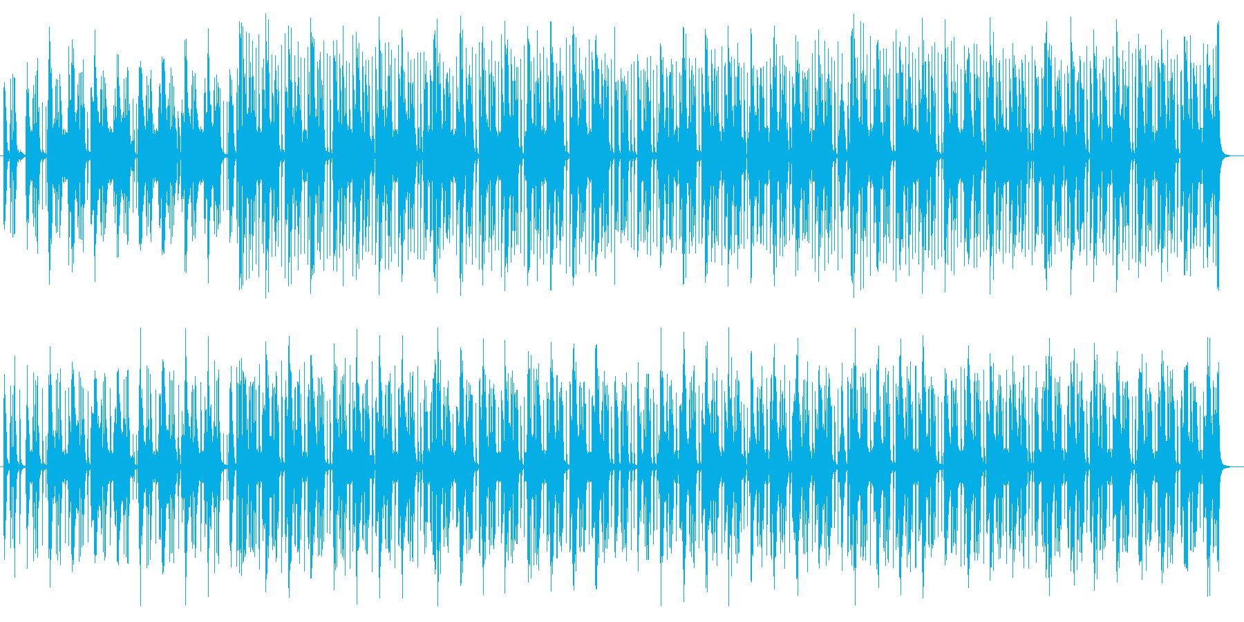 ミディアムテンポなシンセサイザー曲の再生済みの波形