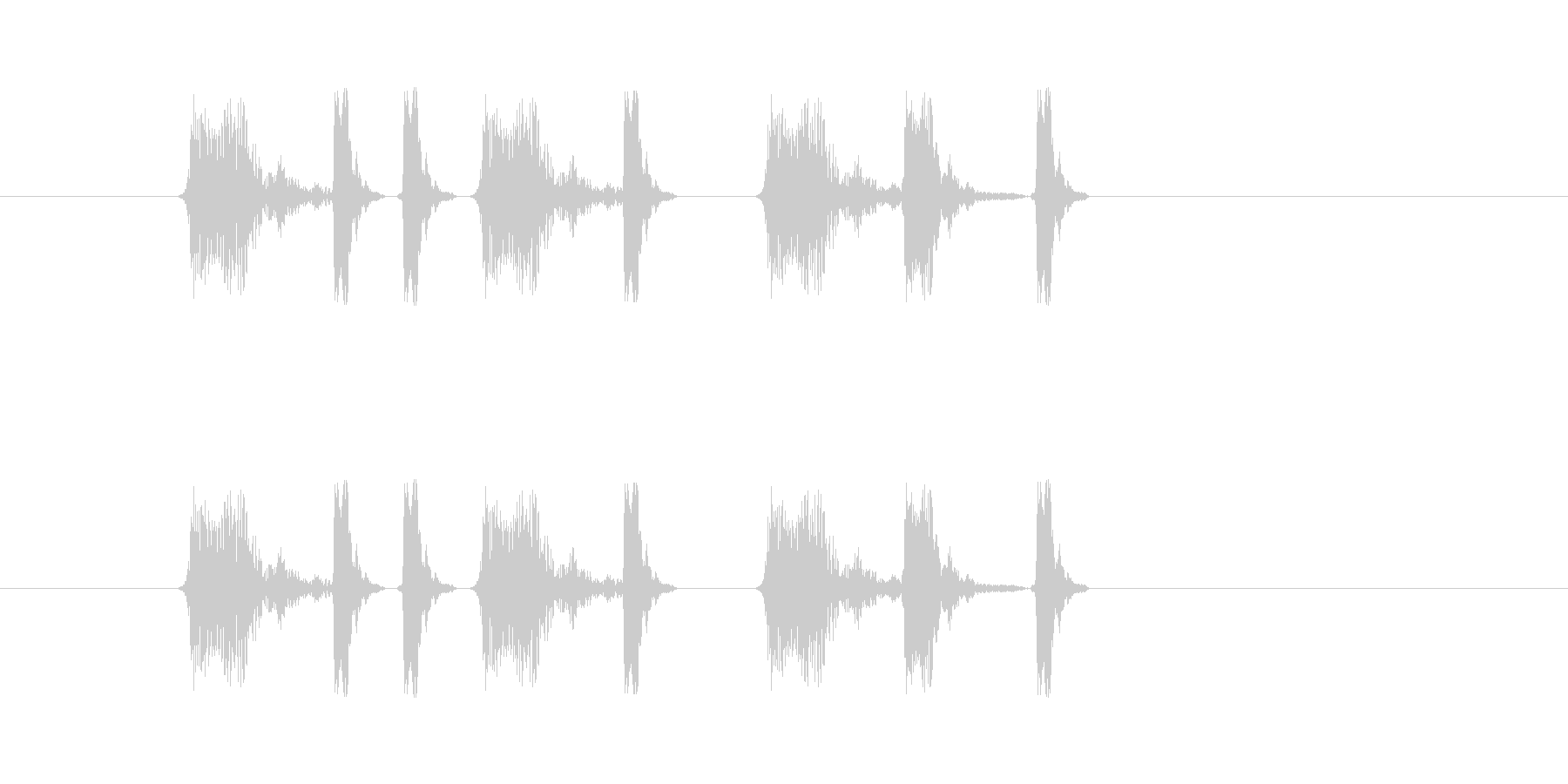 コミカルなリズム音(ゲーム、ジングル)の未再生の波形