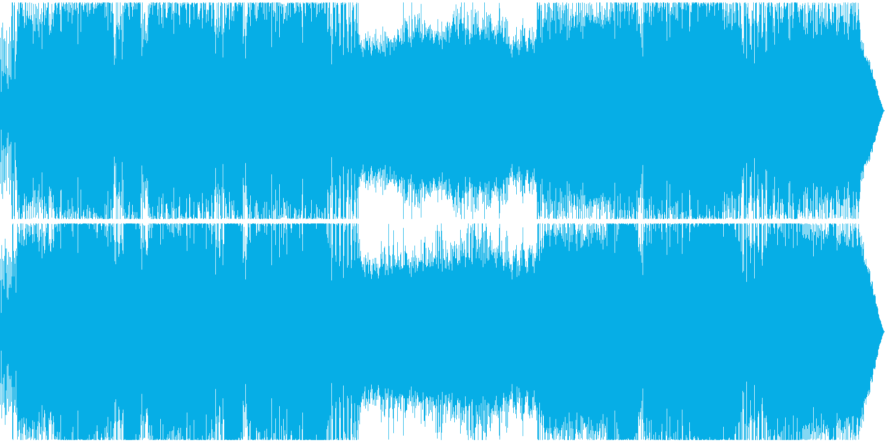 軽快なロック・ポップスの再生済みの波形