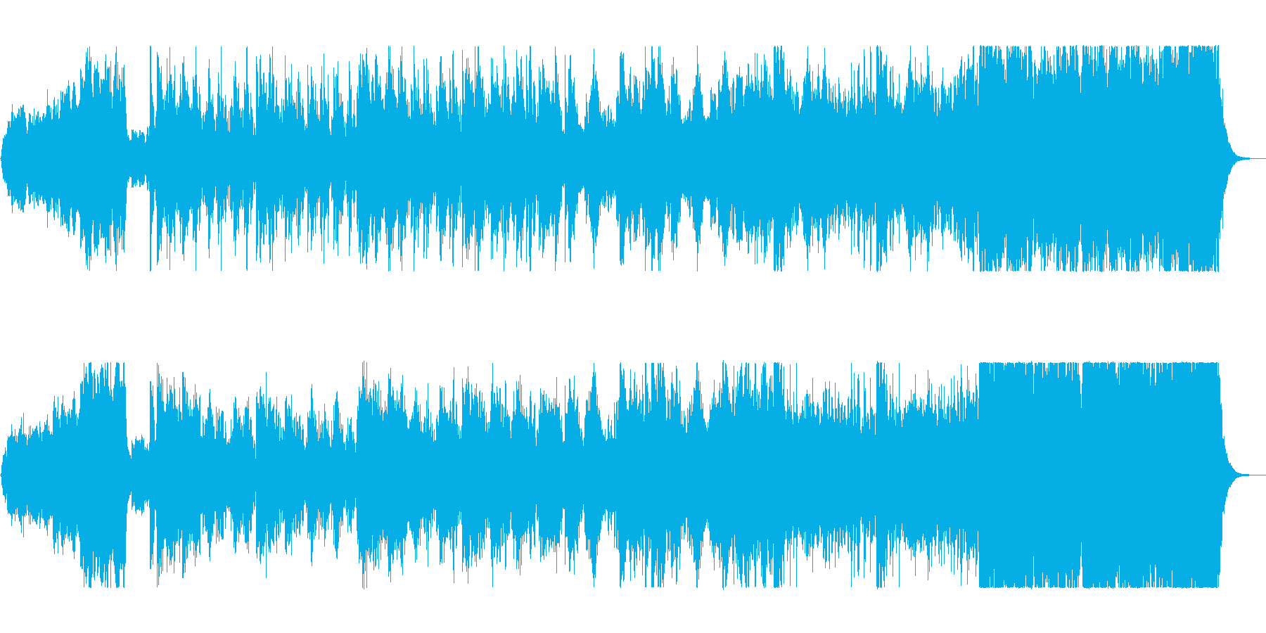 壮大で戦国時代を連想させる楽曲の再生済みの波形