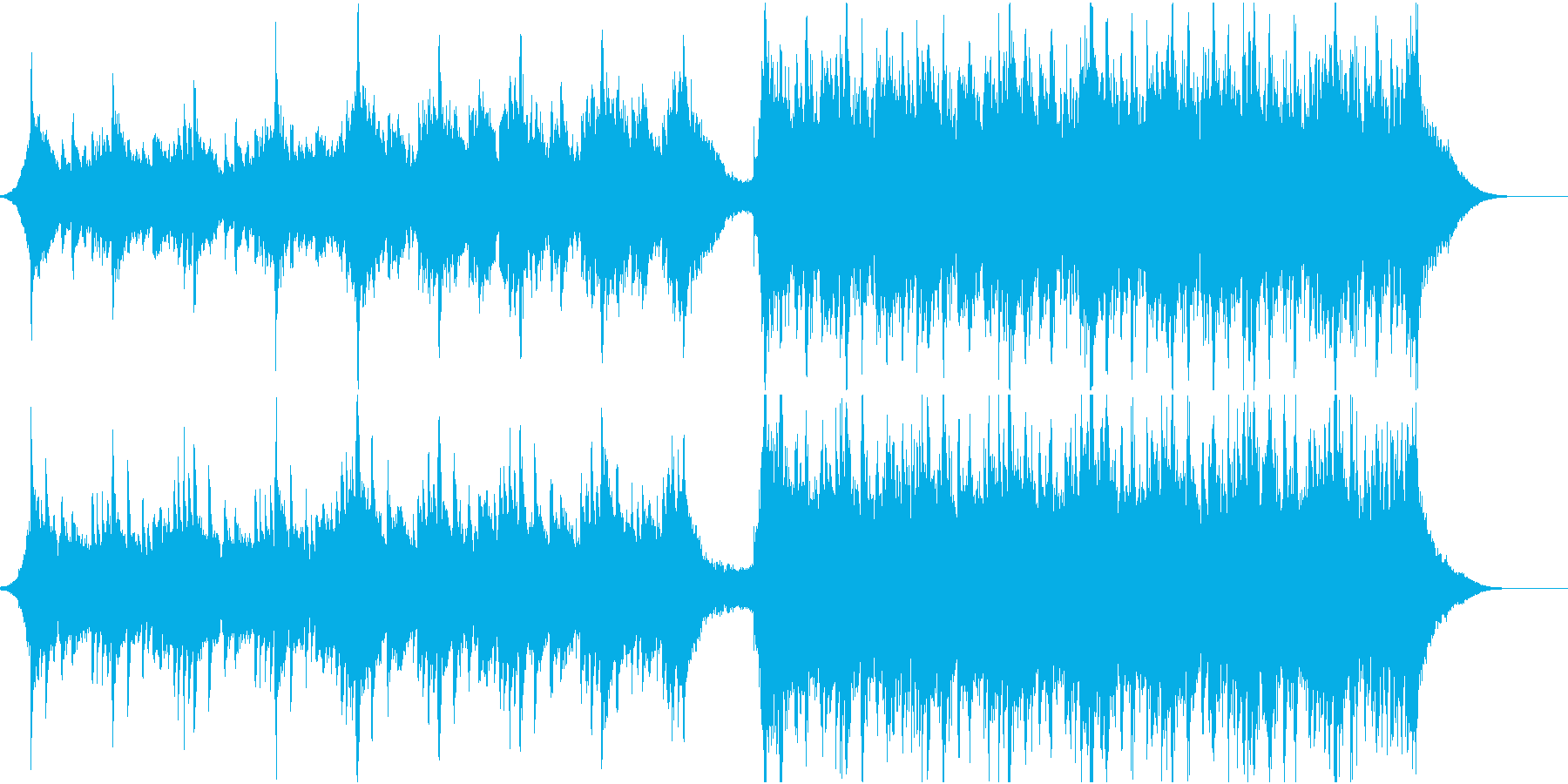 幸せな雰囲気のオーケストラ曲の再生済みの波形