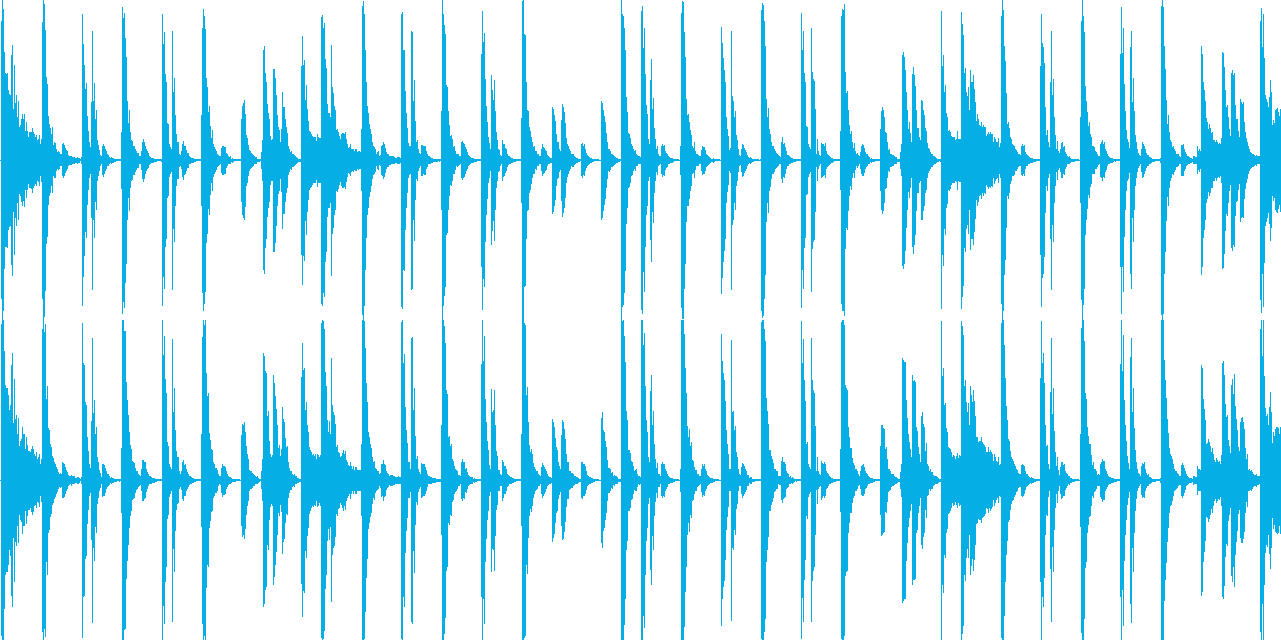 ロックのドラムをイメージした楽曲です。の再生済みの波形