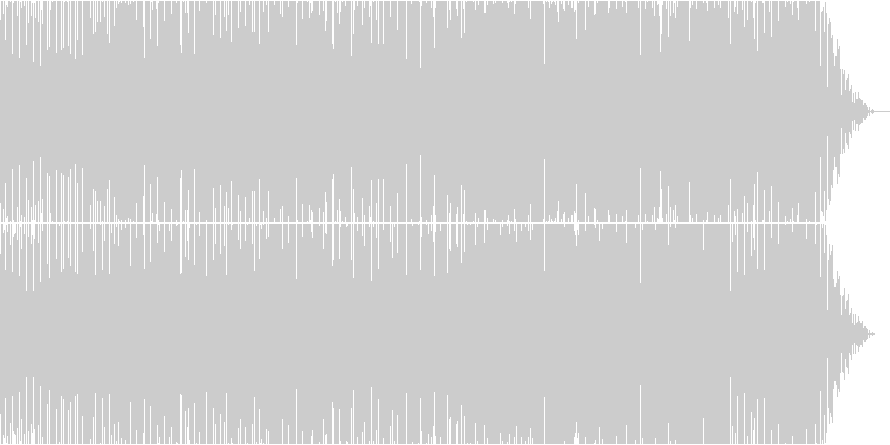 テンポ早めの電子系リズミカルな曲の未再生の波形