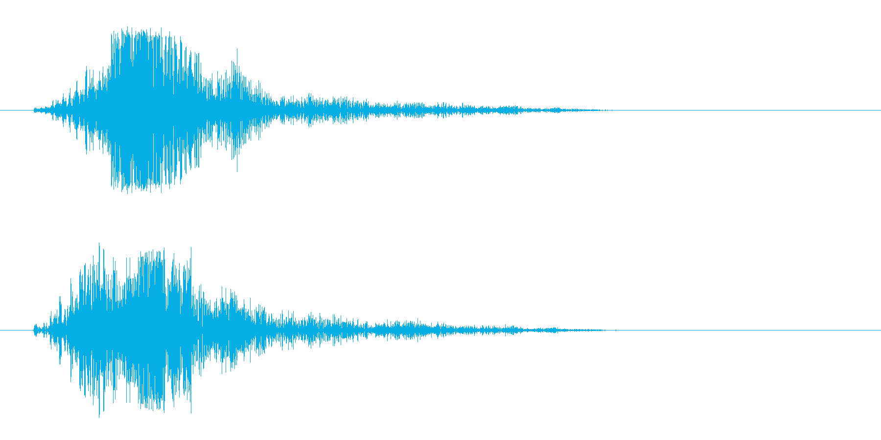 チュカッ(短めの音)の再生済みの波形