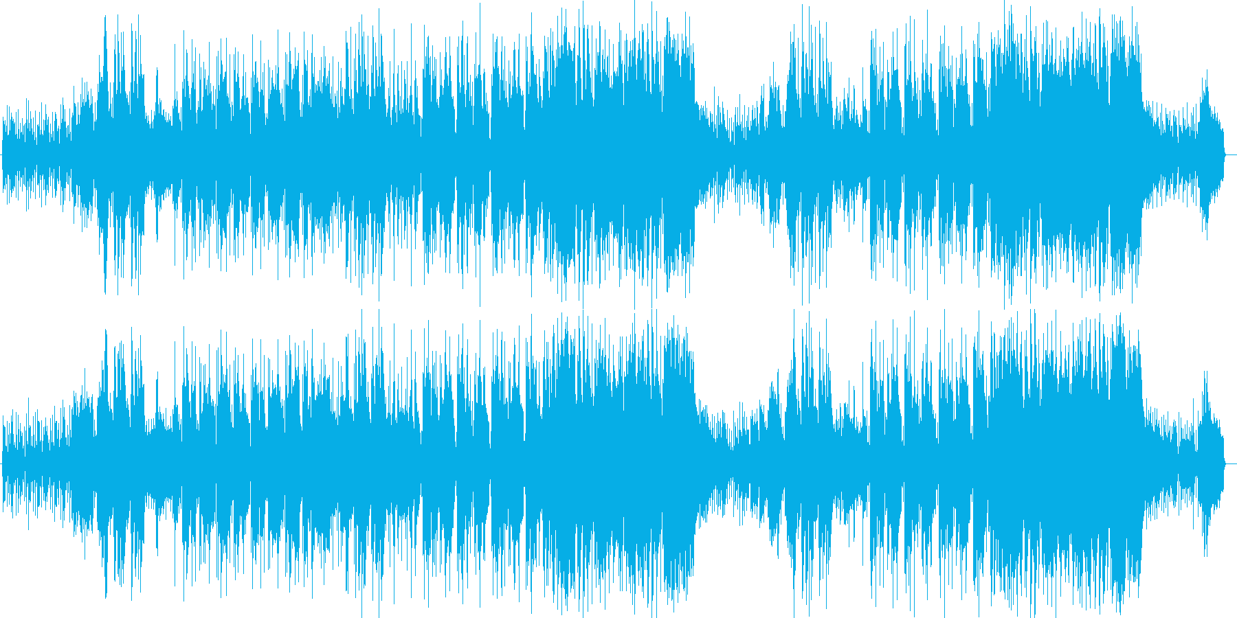 明るく落ち着き展開のある曲の再生済みの波形