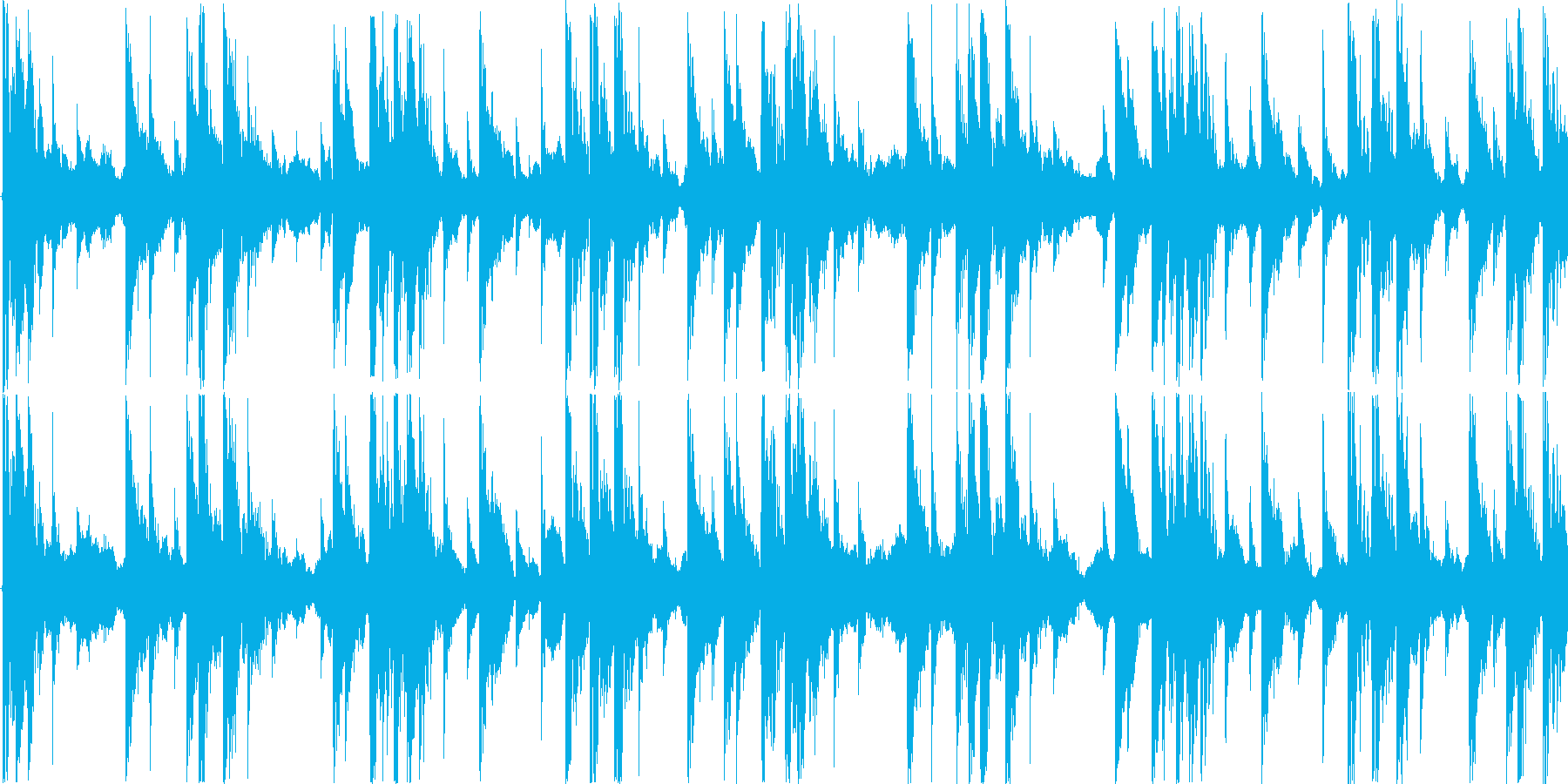 ハウスのリズムを基本にした楽曲です。の再生済みの波形