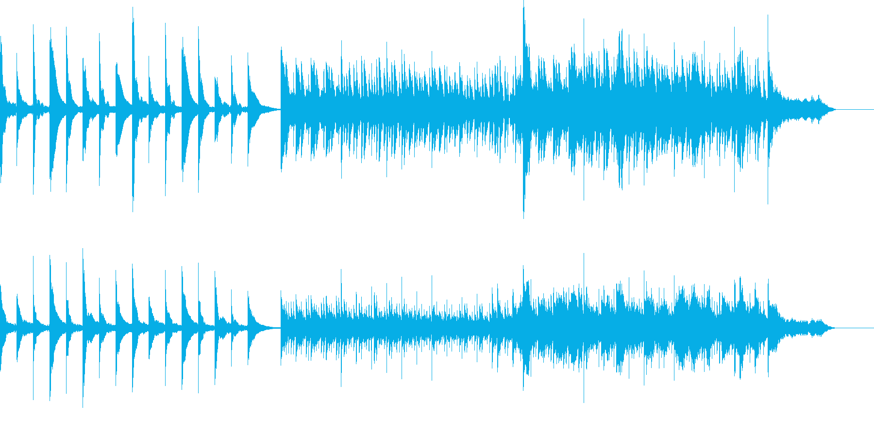 静かな期待や予感を感じさせる曲の再生済みの波形