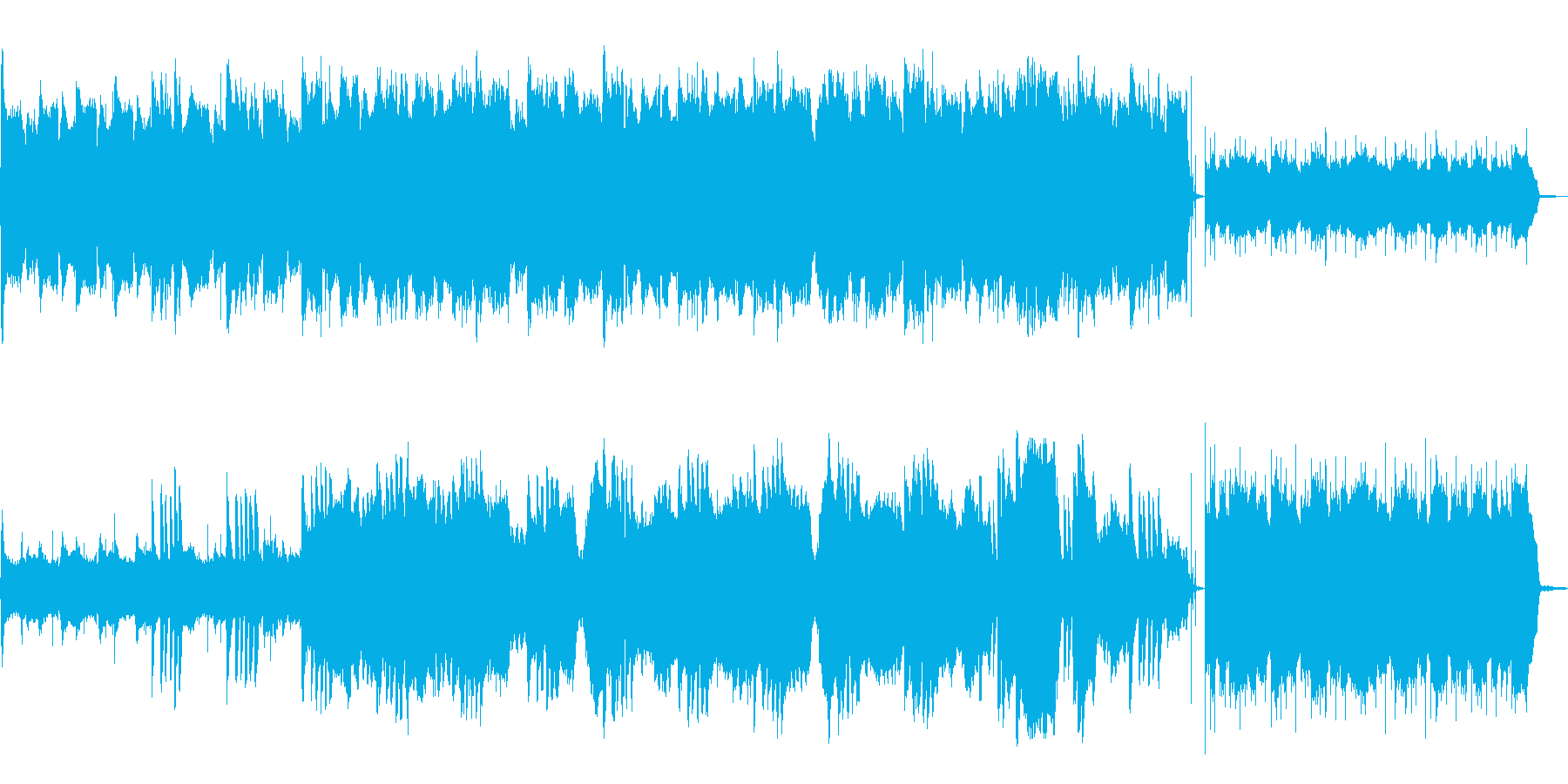 ホラー映画のオープニングのような曲の再生済みの波形