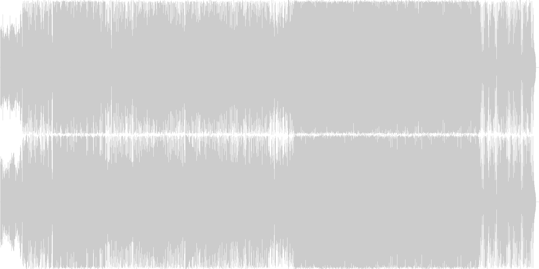 激しいデジタルロック曲の未再生の波形