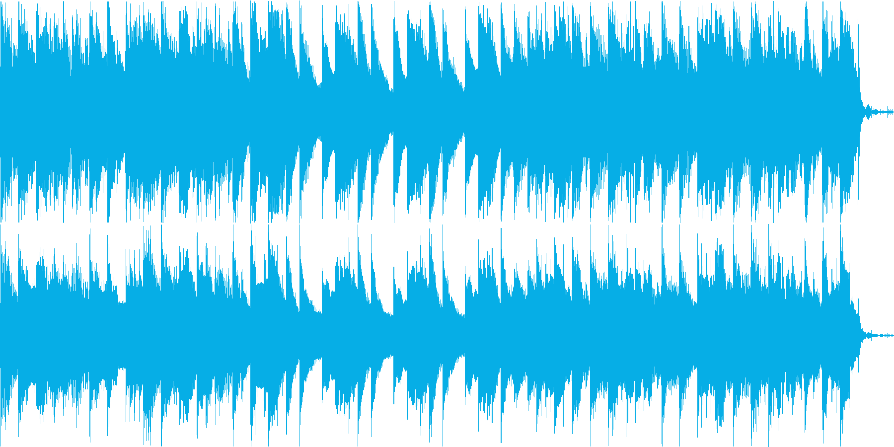 哀愁感があるピアノ、シンセBGMの再生済みの波形