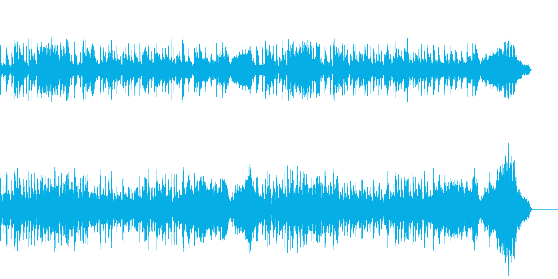 フルートと弦楽器のコミカルな曲の再生済みの波形