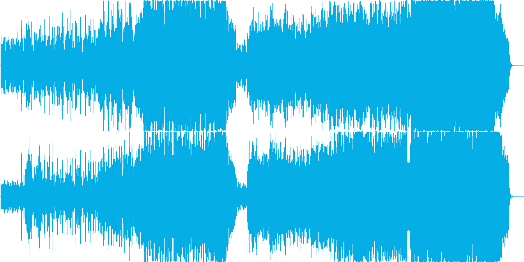 楽しく迫力のある室内楽風の曲、映像等にの再生済みの波形