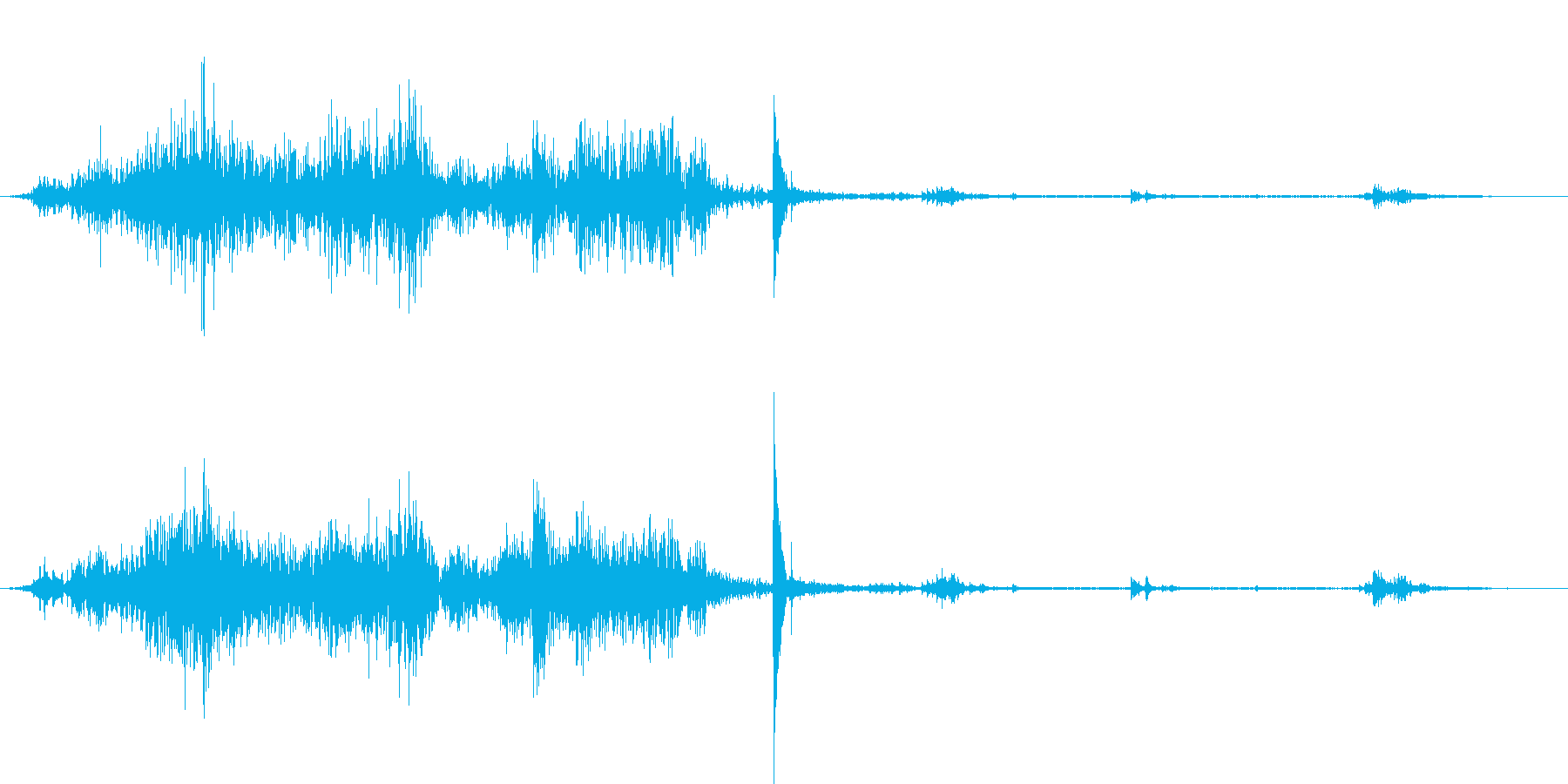 机の上のカギを急いで持っていく音の再生済みの波形
